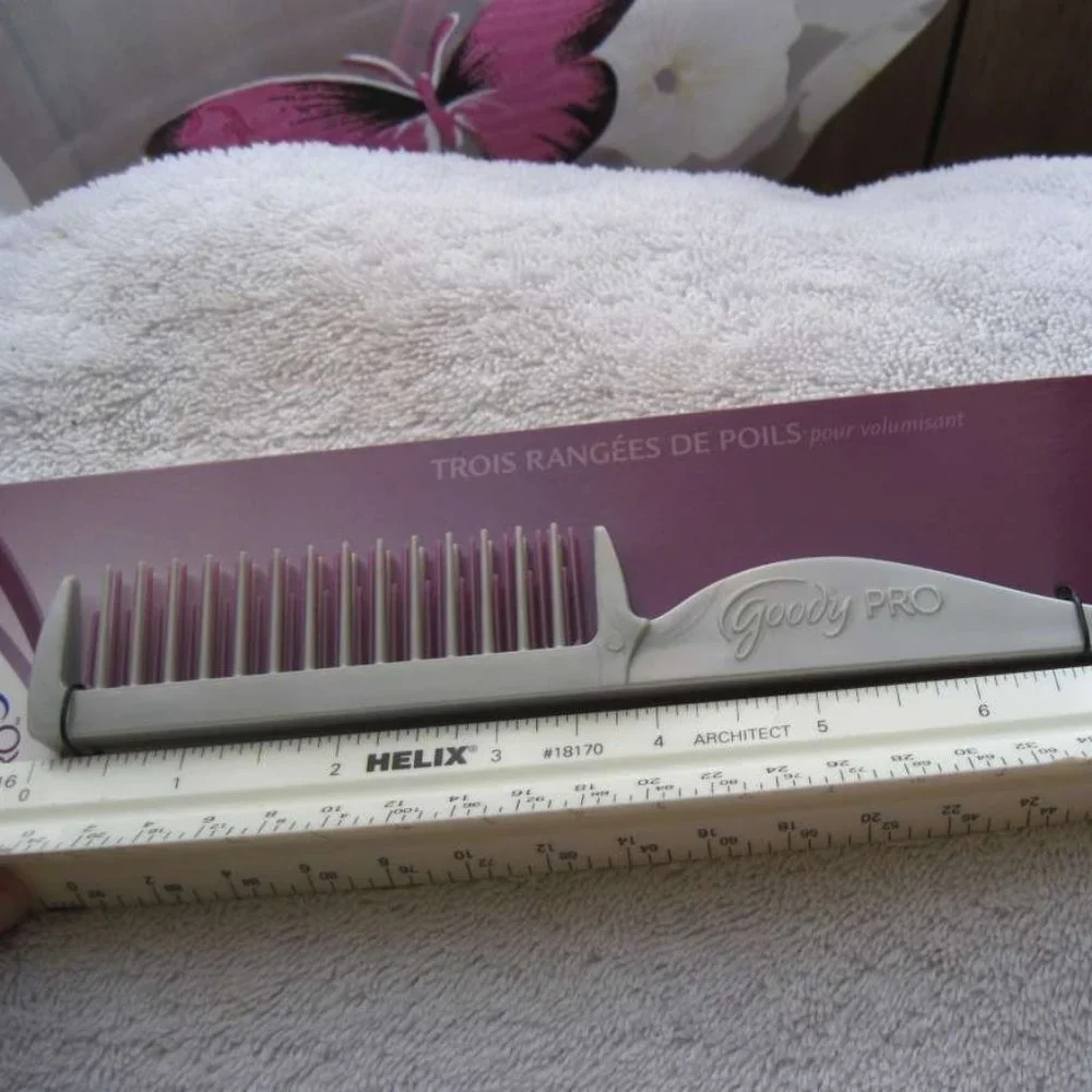 Goody Pro Volumized Hair Three Row Teasing Bristles Comb Tail Tease Smooth Salon